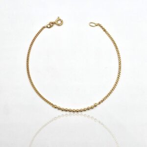 PULSERA BOLITAS ESLABON CUBANO 17,5CM