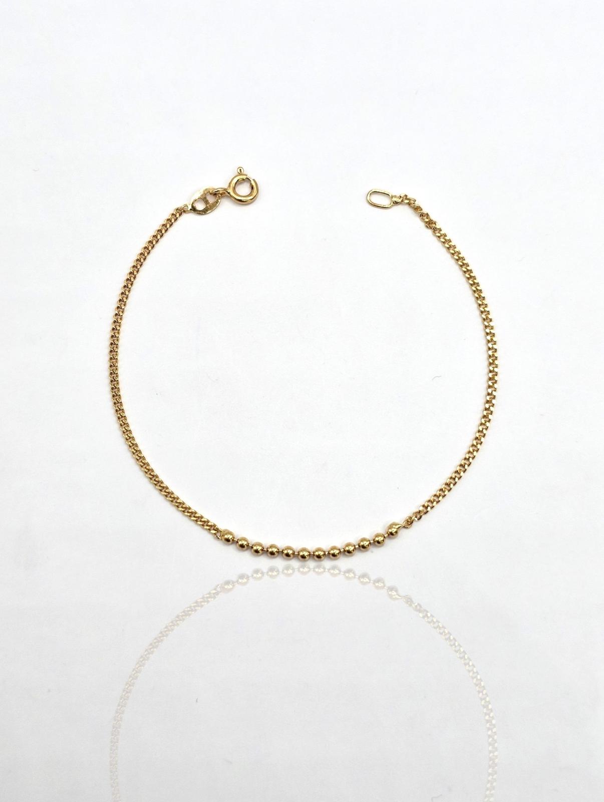 PULSERA BOLITAS ESLABON CUBANO 17,5CM