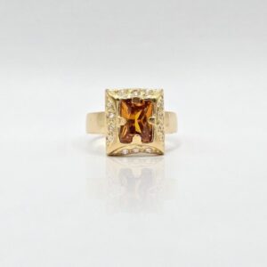 ANILLO CUADRADO PIEDRA NARANJA N14