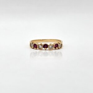 ANILLO CIRCON ROJO BLANCO N13