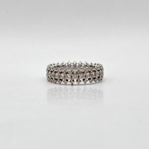 ANILLO ORO BLANCO CIRCONES N17,5