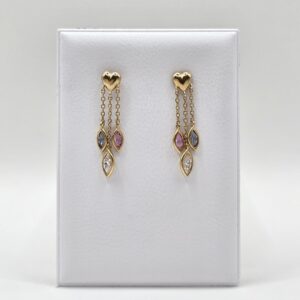 PENDIENTES LARGOS CORAZON TUTIFRUTI