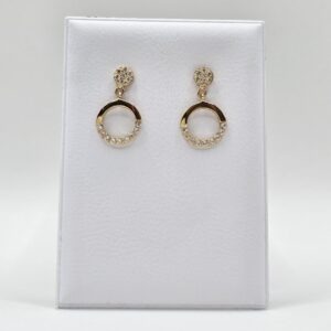 PENDIENTES TIPO ARO PIEDRAS BLANCAS