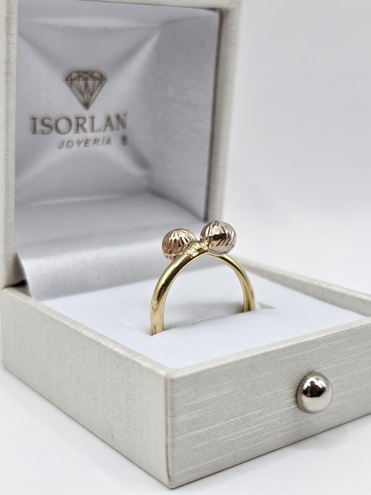 ANILLO DISEÑO BOLAS BICOLOR N13 - Imagen 3