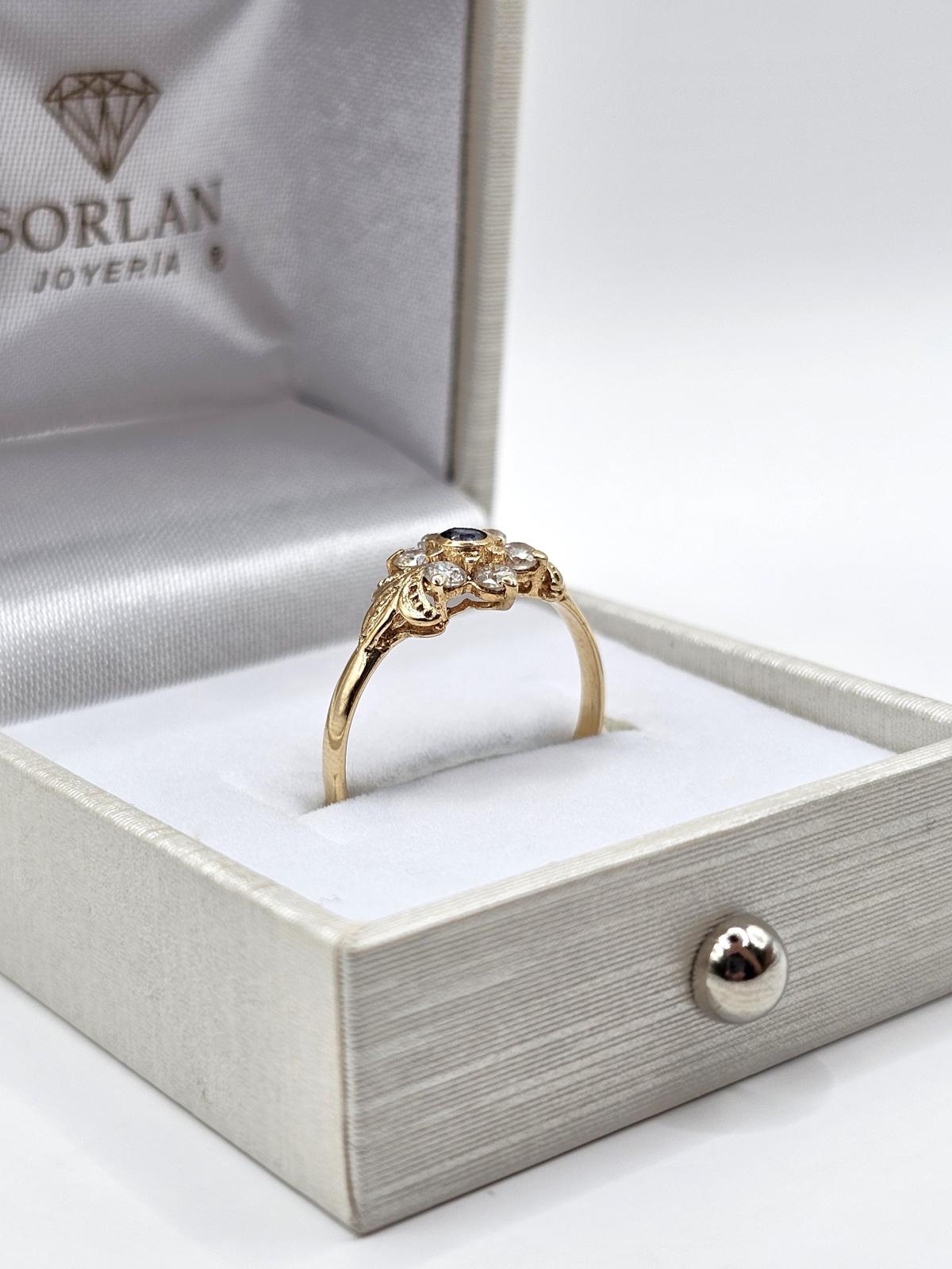 ANILLO FLOR CIRCONES N18,5 - Imagen 3