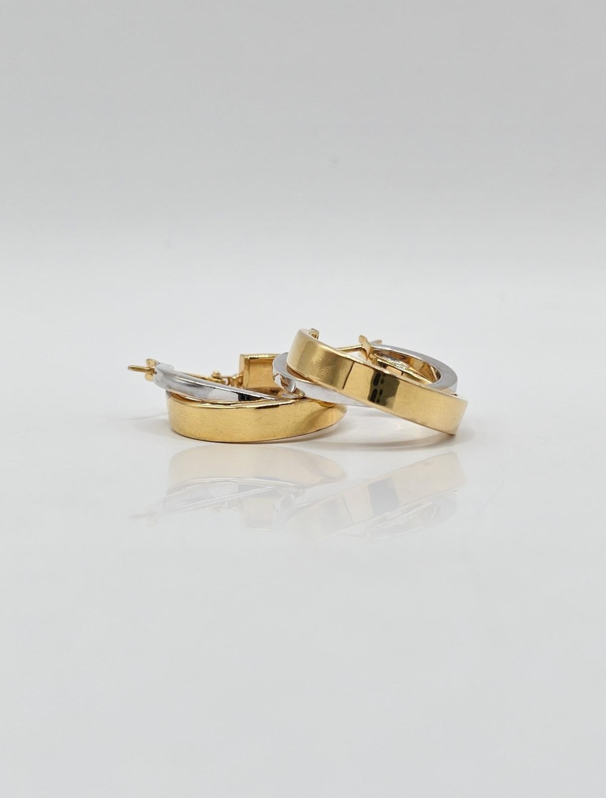 PENDIENTES ARO DOBLE BICOLOR - Imagen 2