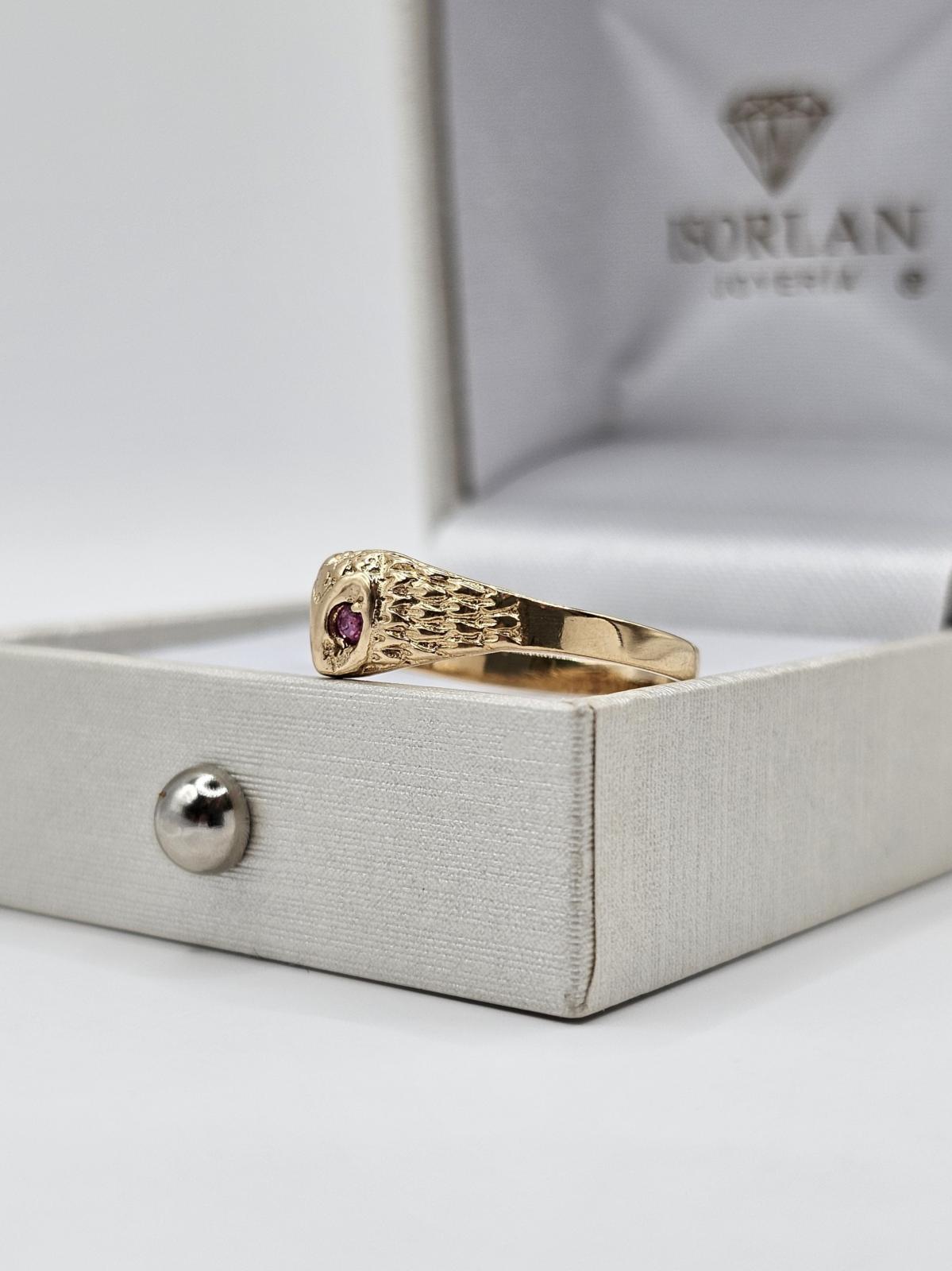 ANILLO BUHO CON CIRCONES ROSAS N16,5 - Imagen 2