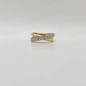 ANILLO BICOLOR CON PIEDRAS N11,5