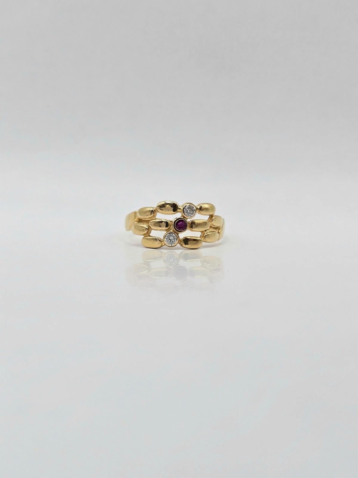 ANILLO LADRILLO CON CIRCONES N18