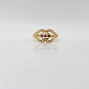 ANILLO CON CIRCONES ROSAS CENTRALES N16