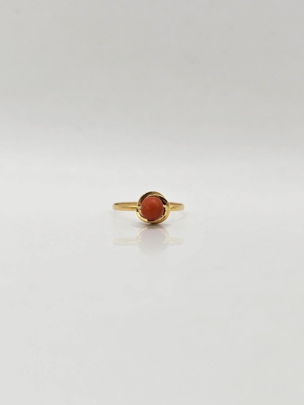 ANILLO FINO CON PERLA ROJA N12,5
