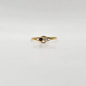 ANILLO FINO CIRCON PIEDRA AZUL N14,5