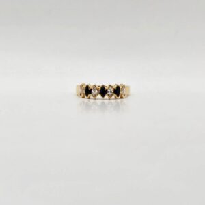 ANILLO CIRCONES PIEDRAS AZULES N13,5