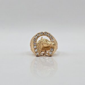 ANILLO CABALLO HERRADURA CIRCONES N24
