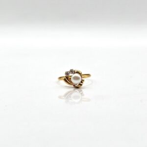 ANILLO PERLA Y CIRCONES N14,5