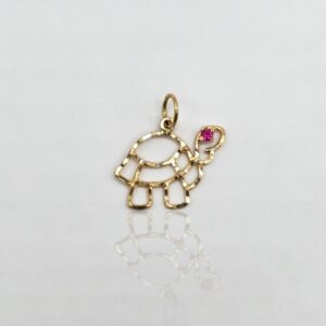 COLGANTE TORTUGA CIRCON FUCSIA