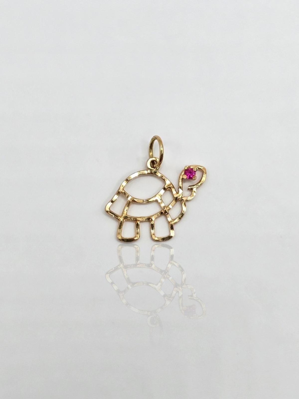 COLGANTE TORTUGA CIRCON FUCSIA