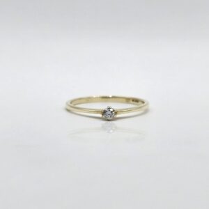 ANILLO COMPROMISO DIAMANTE 14KT N15,5