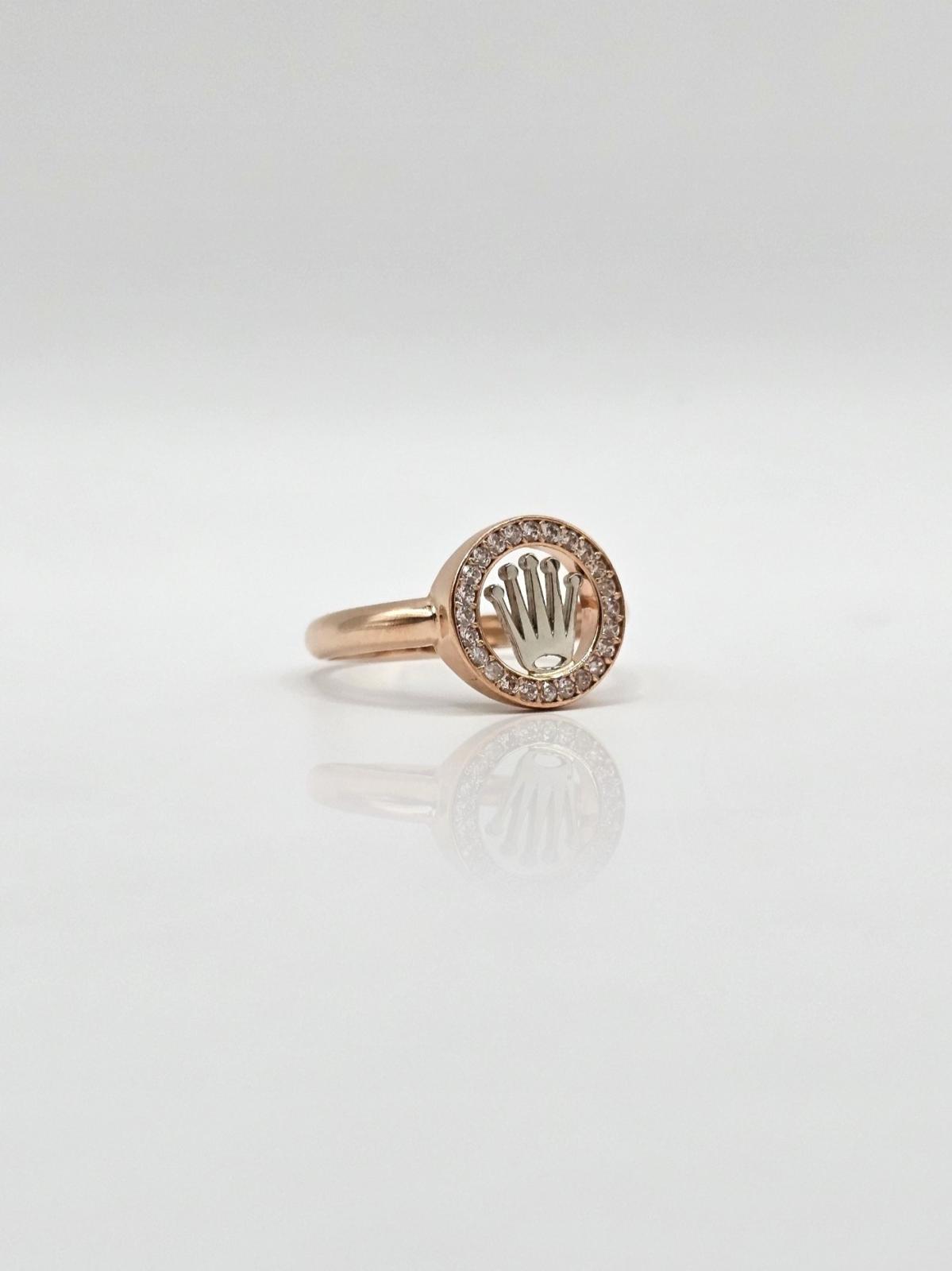 ANILLO ORO ROSADO CORONA N17