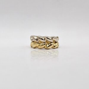 ANILLO BICOLOR HOJAS N13,5
