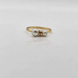 ANILLO CON DOS PERLAS N11.5
