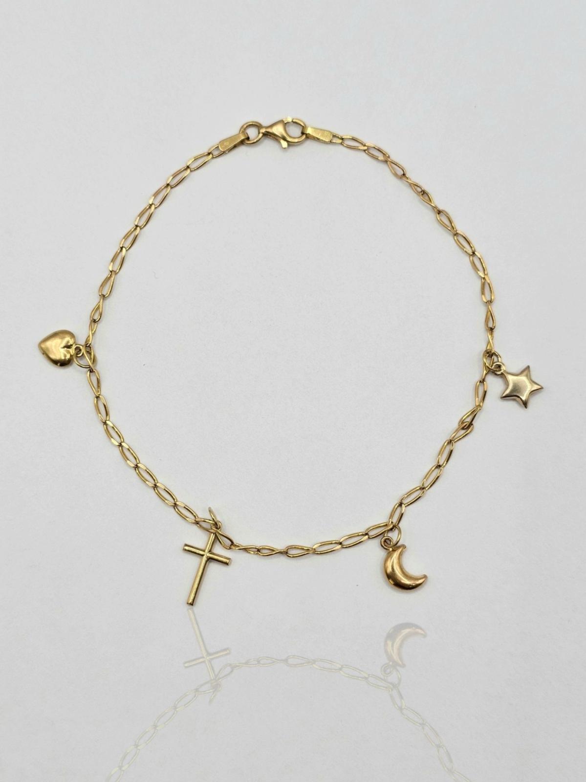 TOBILLERA ESTRELLA LUNA CRUZ CORAZON