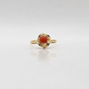 ANILLO SOLITARIO CON CORAL N14