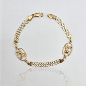 PULSERA LOGO CABALLOS TEJIDO CHINESCO 19CM