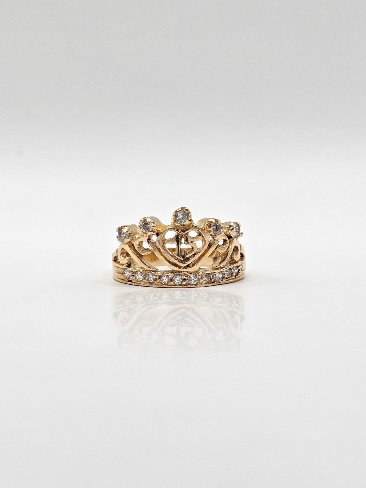 ANILLO QUINCE PIEDRAS BLANCAS N14,5