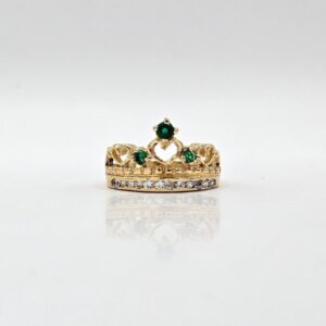 ANILLO CORONA CON CORAZONES P/V/B N14,5