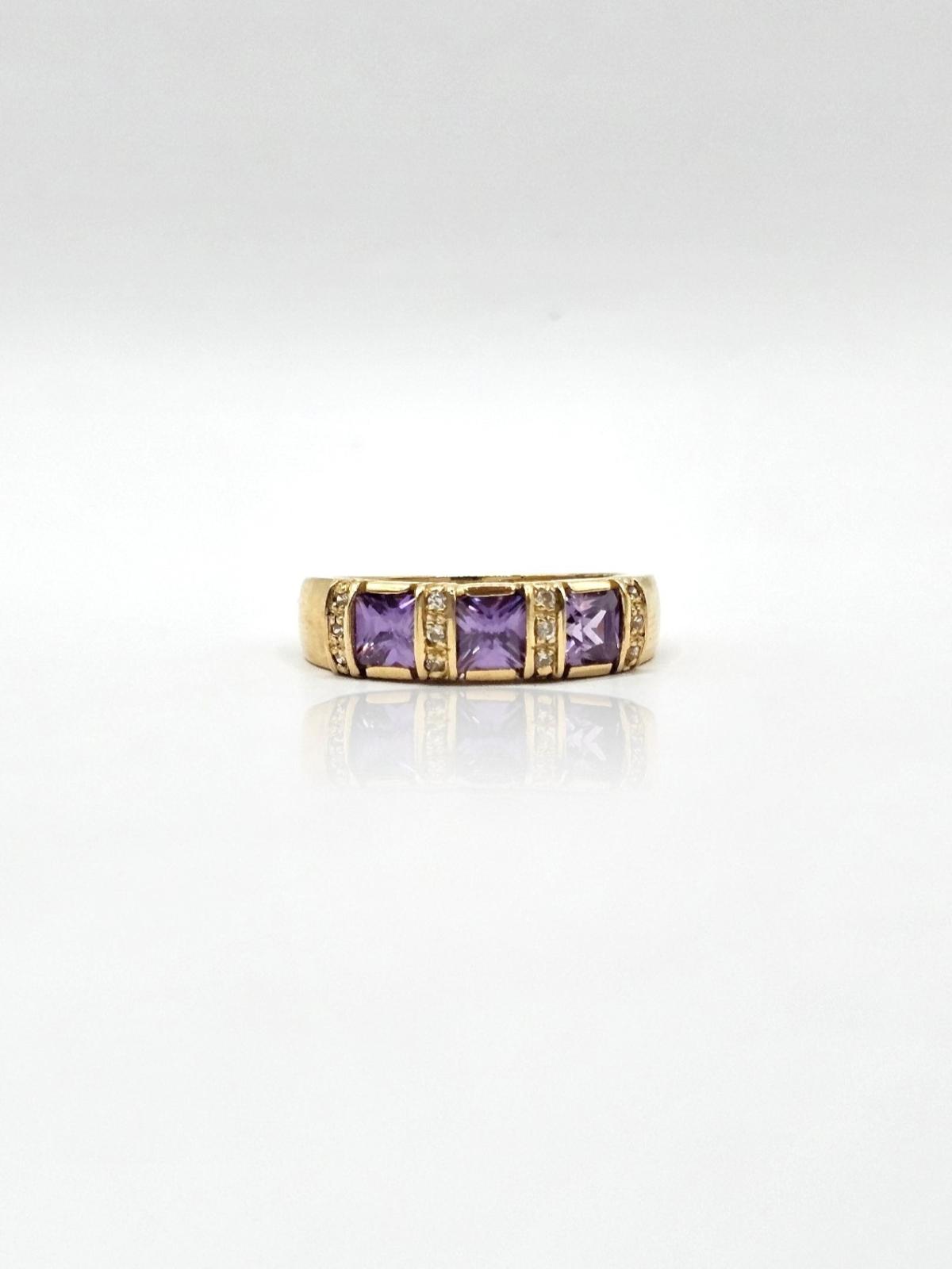 ANILLO PIEDRAS MORADAS N15