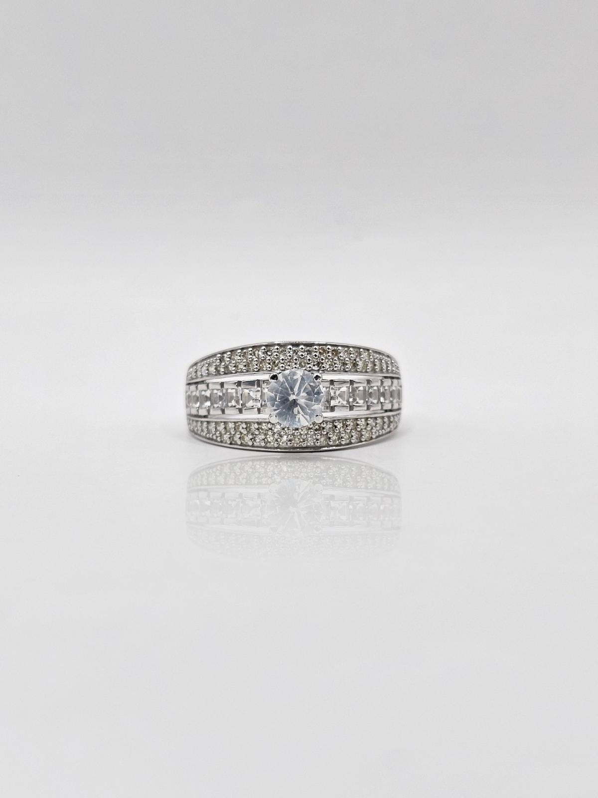 ANILLO COMPROMISO ORO BLANCO CON DIAMATES N16