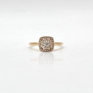 ANILLO TIPO COMPROMISO DIAMANTES 14KT N9