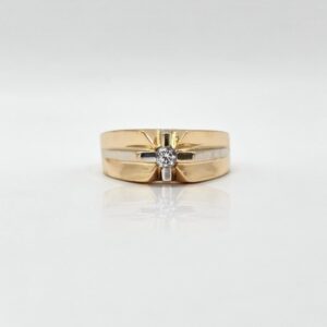 ANILLO SOLITARIO BICOLOR CON CIRCON N28