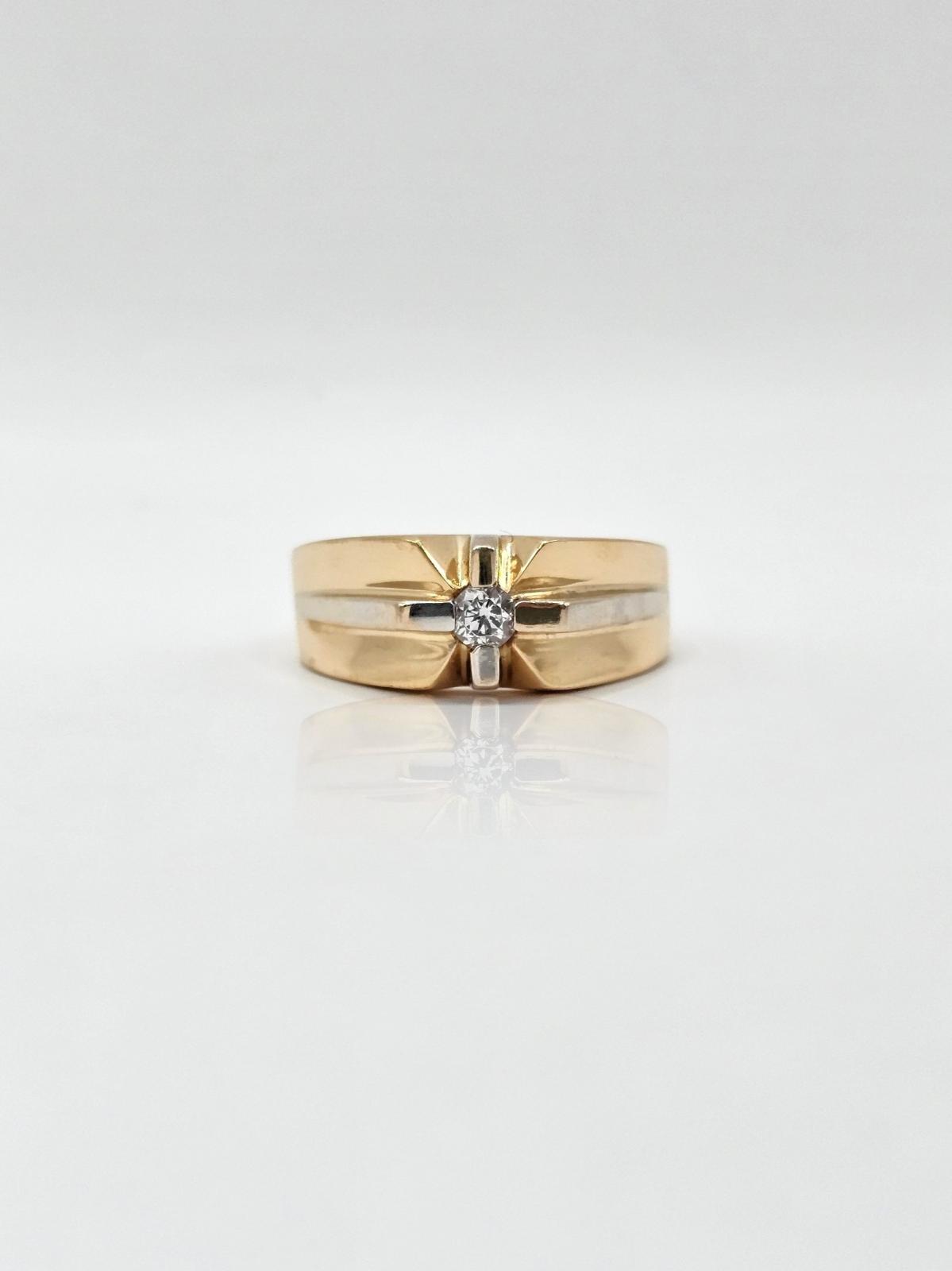 ANILLO SOLITARIO BICOLOR CON CIRCON N28