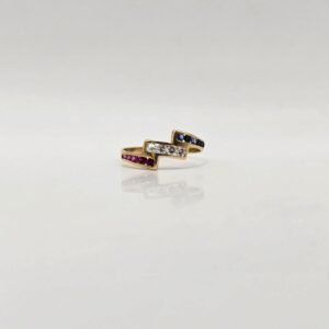 ANILLO CIRCONES BLANCOS/AZULES/ROSAS N13
