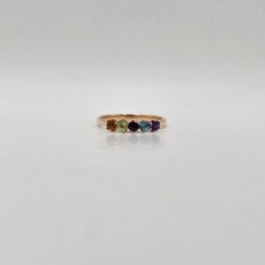 ANILLO ORO ROSA CON CIRCONES DE COLORES N18
