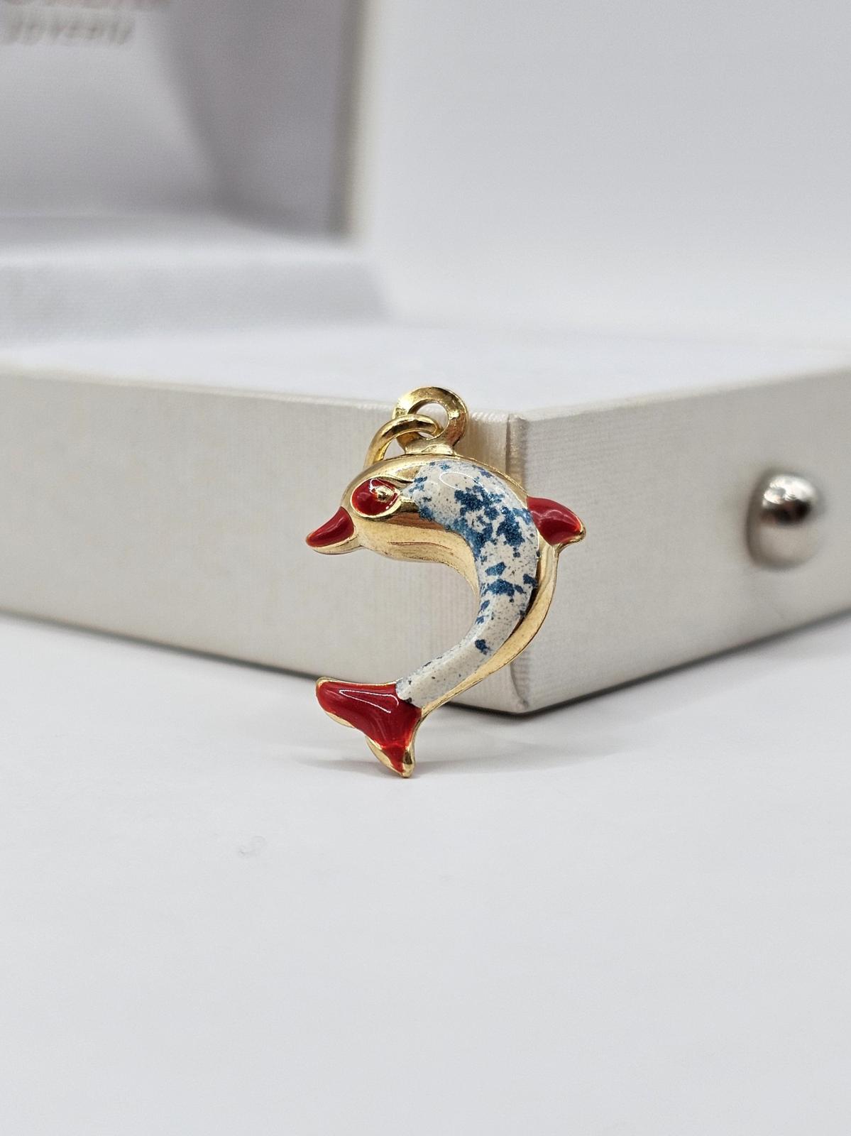COLGANTE DELFIN ROJO BLANCO - Imagen 2