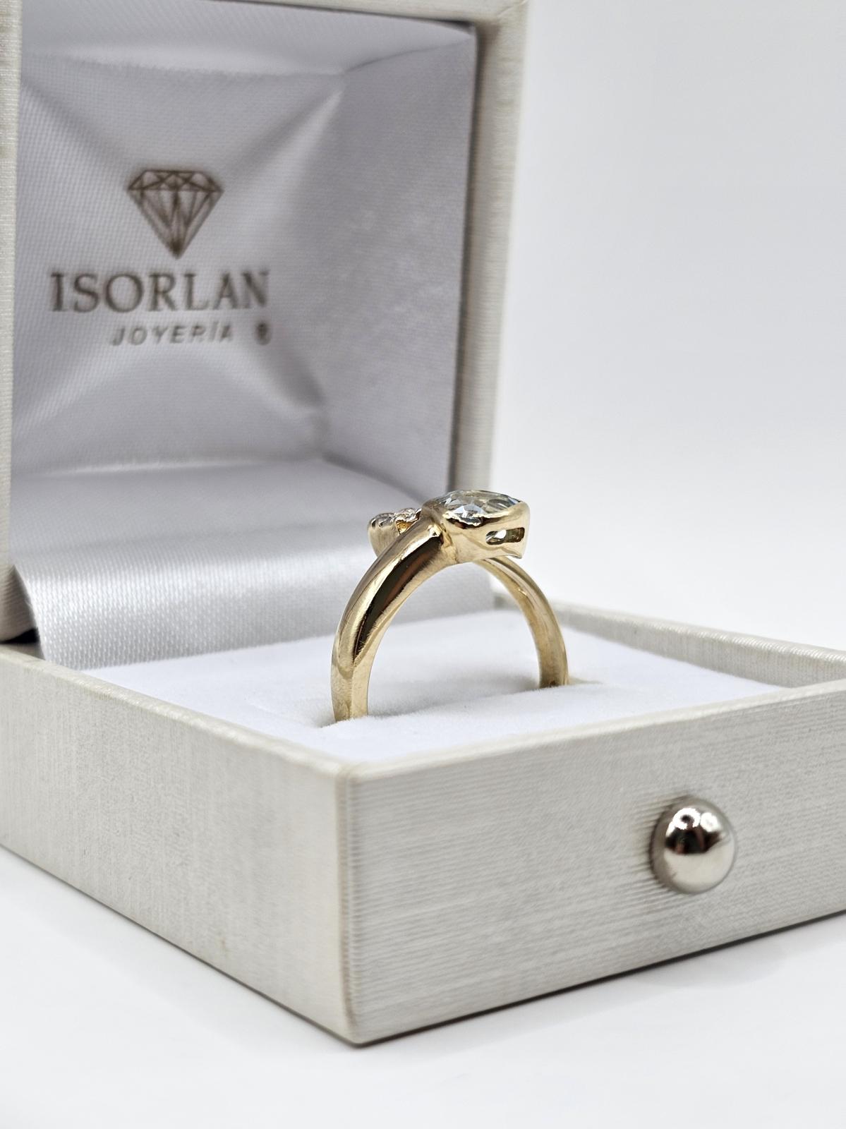 ANILLO CORAZON CON PIEDRA AZUL N15 - Imagen 2