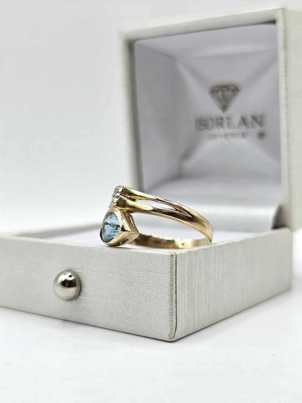 ANILLO CORAZON CON PIEDRA AZUL N15 - Imagen 3