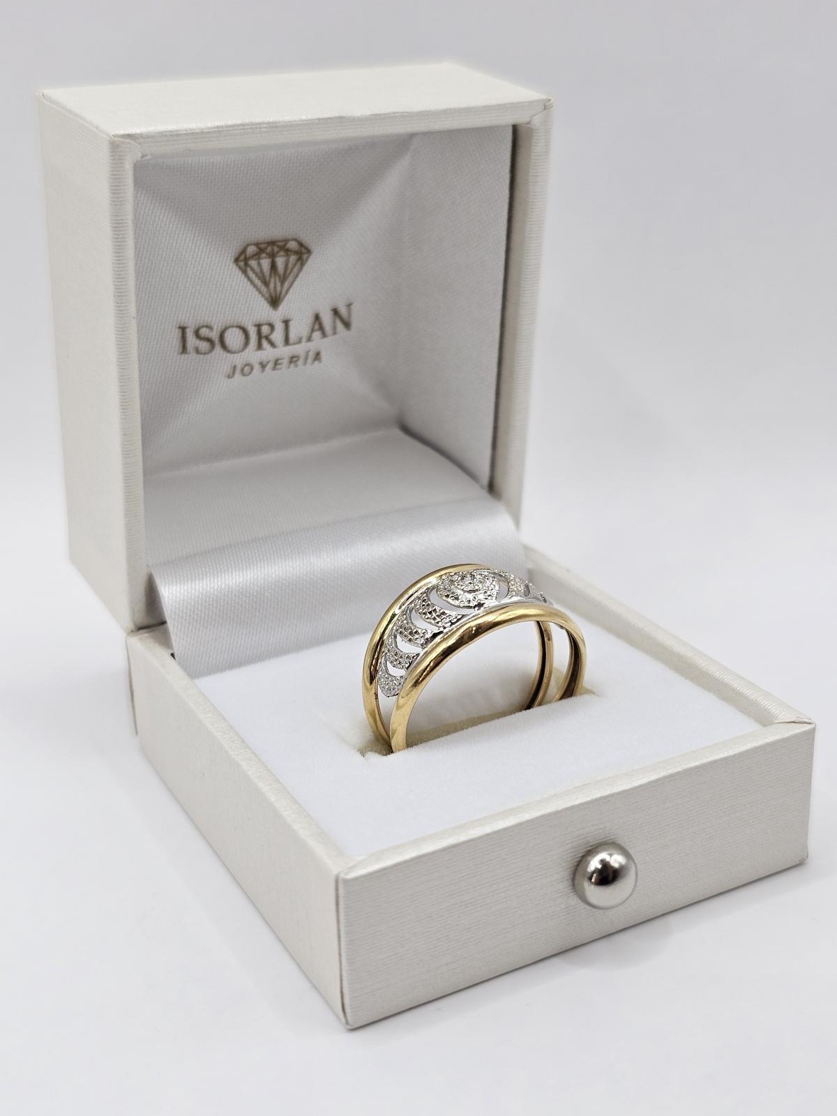 ANILLO BICOLOR CIRCON N18 - Imagen 2