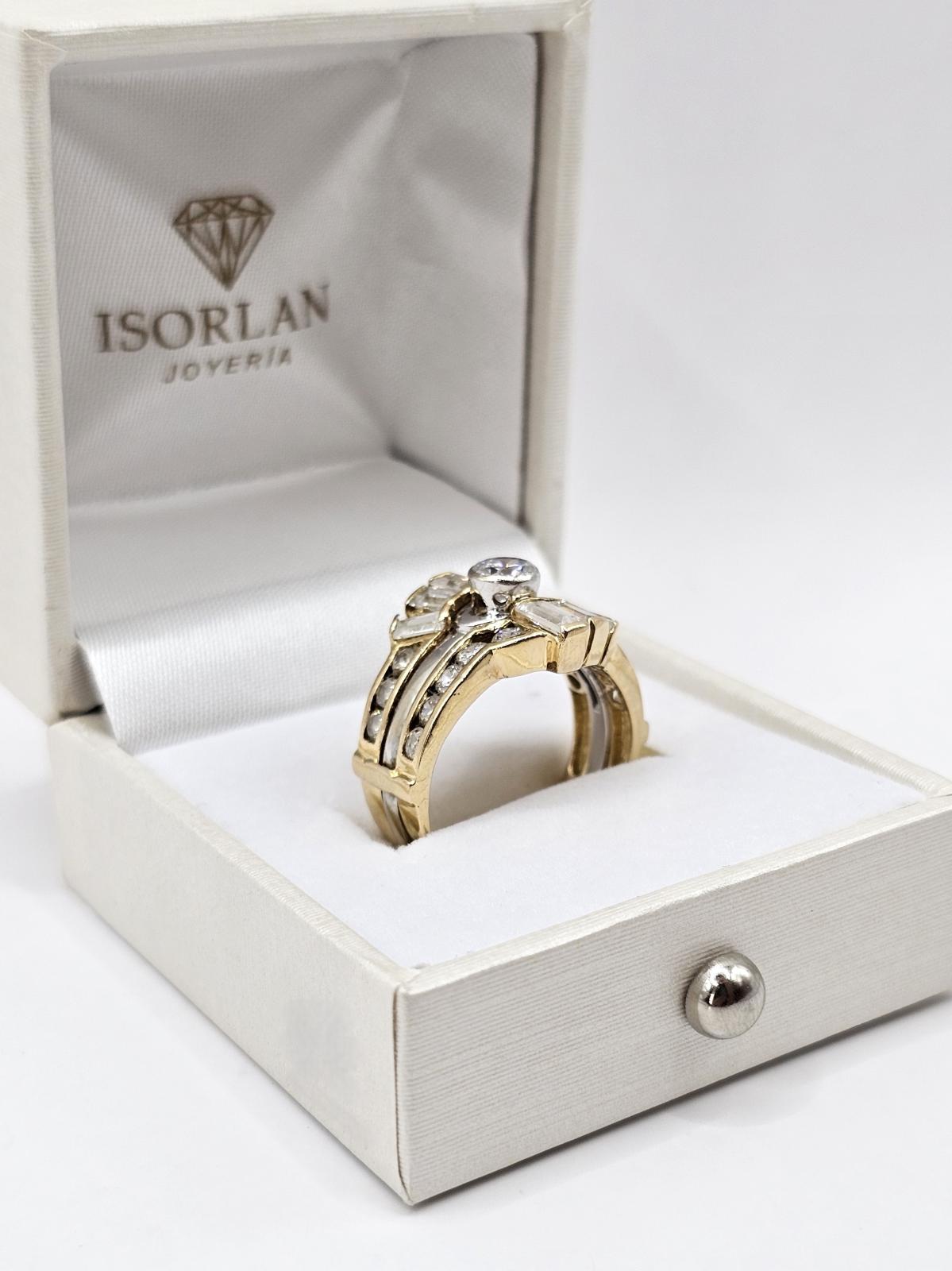 ANILLO BICOLOR CIRCONES N15 - Imagen 2