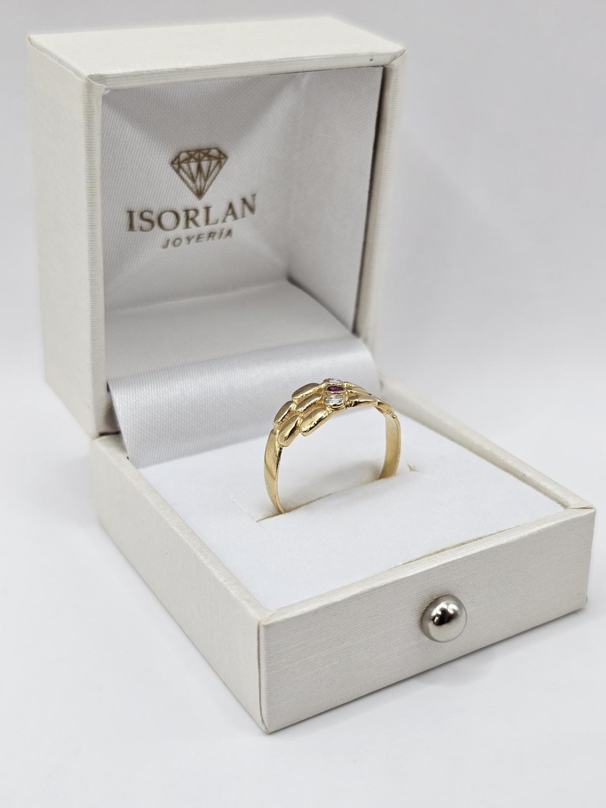 ANILLO LADRILLO CON CIRCONES N18 - Imagen 2