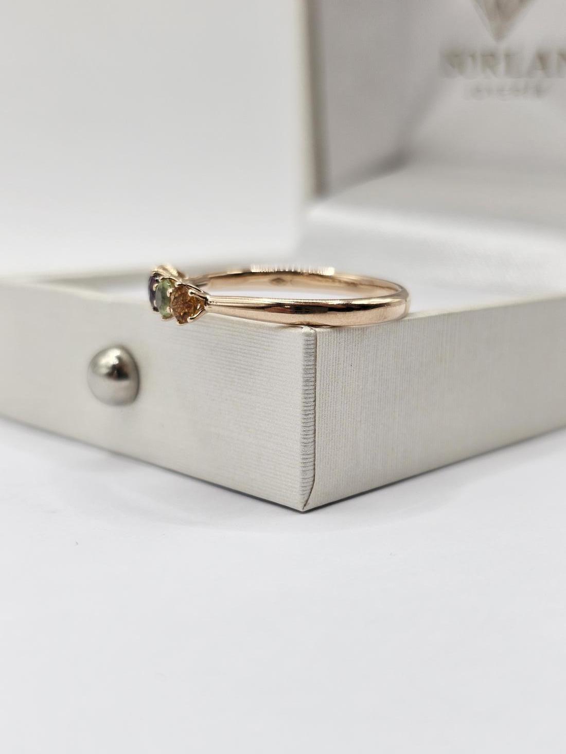 ANILLO ORO ROSA CON CIRCONES DE COLORES N18 - Imagen 3