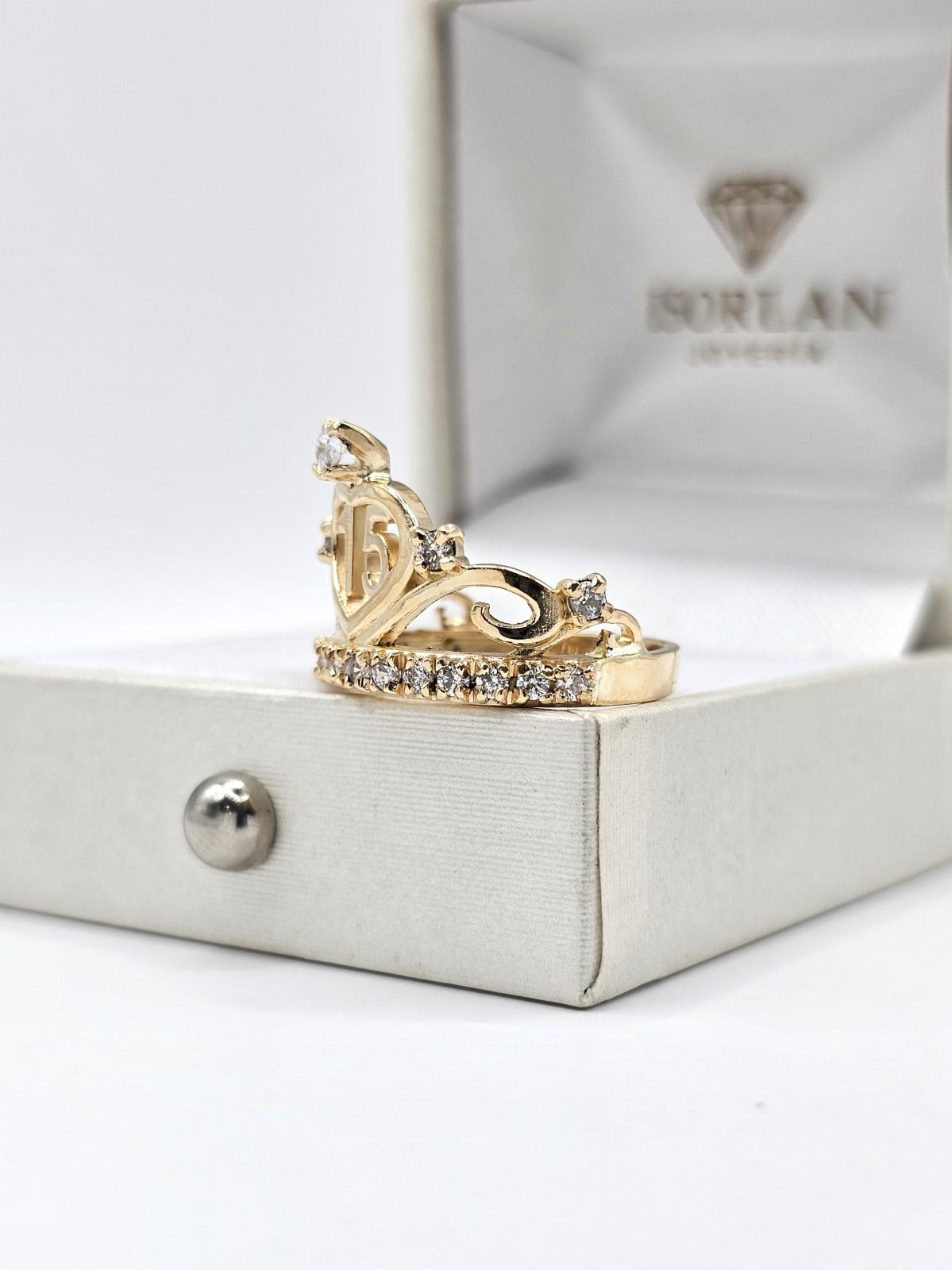 ANILLO DE QUINCE N15 PIEDRAS BLANCAS - Imagen 2