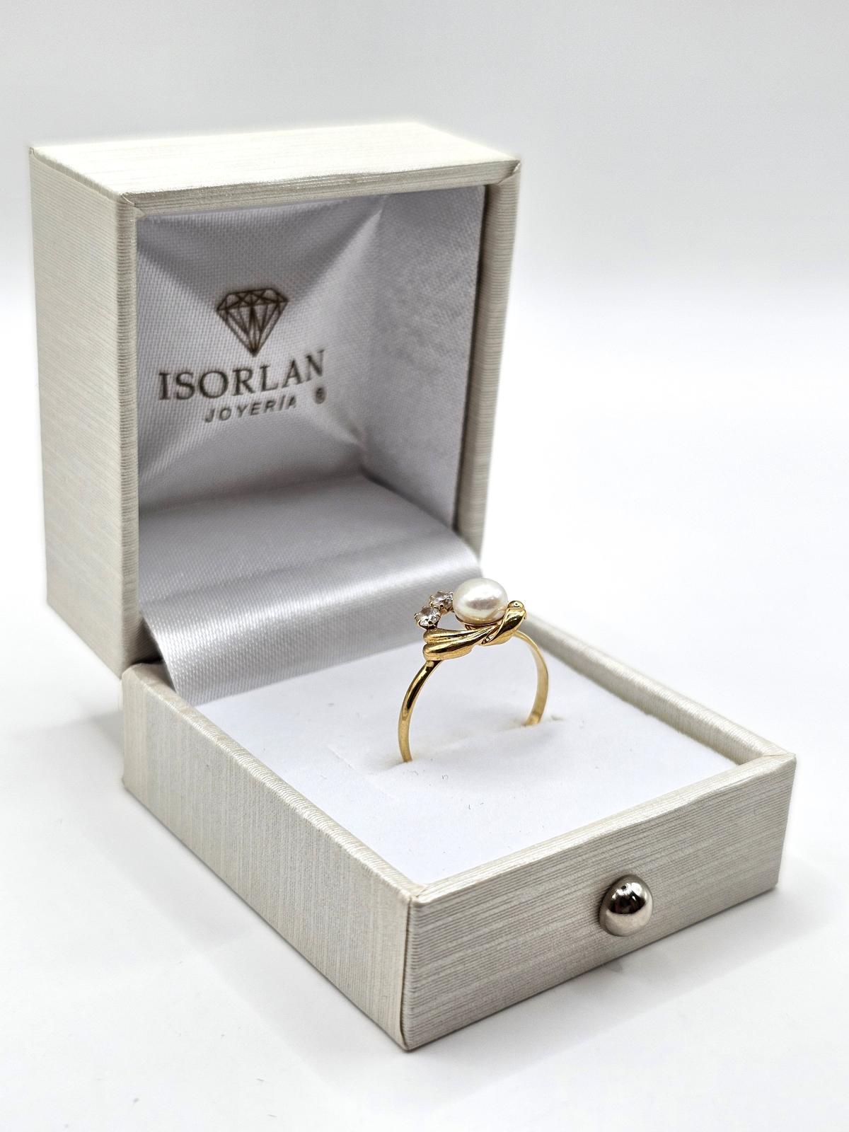 ANILLO PERLA Y CIRCONES N14,5 - Imagen 3