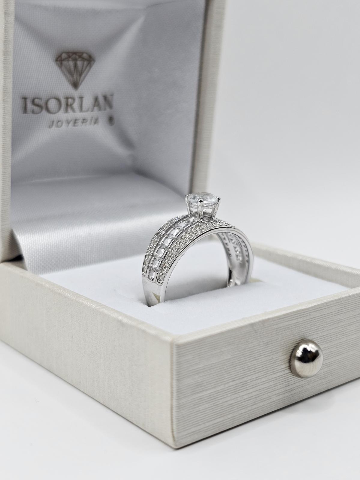 ANILLO COMPROMISO ORO BLANCO CON DIAMATES N16 - Imagen 3