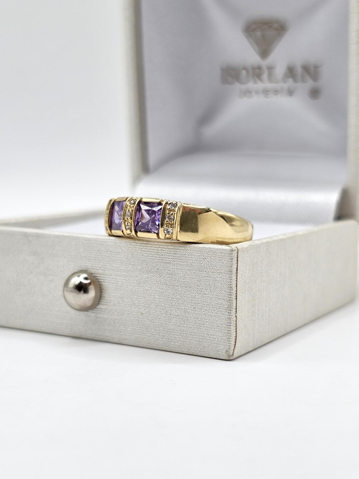 ANILLO PIEDRAS MORADAS N15 - Imagen 2