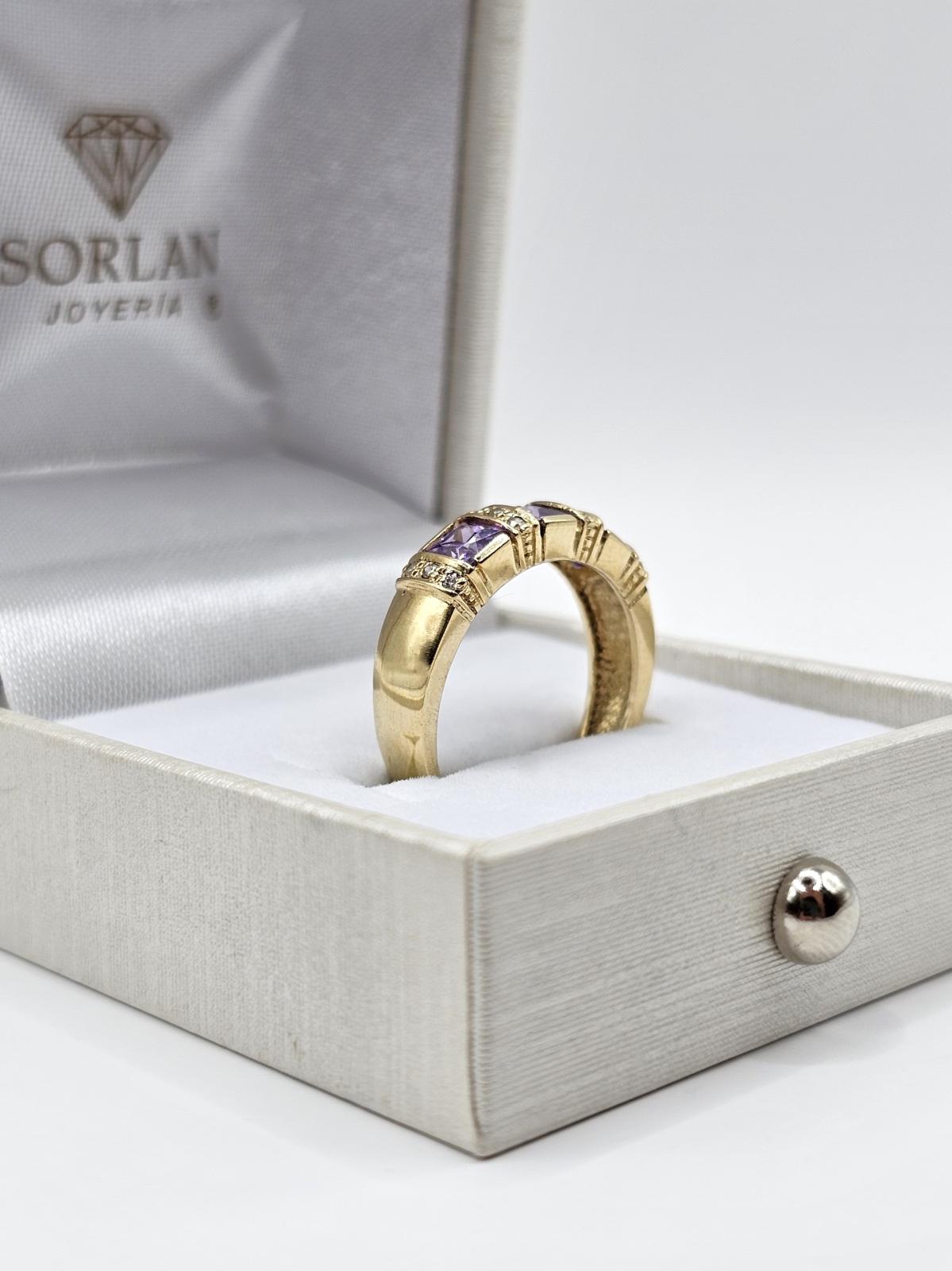 ANILLO PIEDRAS MORADAS N15 - Imagen 3