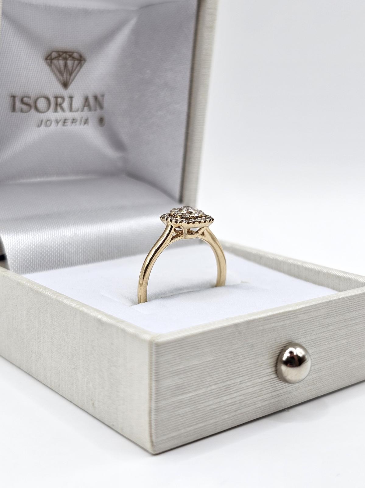 ANILLO TIPO COMPROMISO DIAMANTES 14KT N9 - Imagen 3